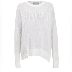 All Saints Women's Ivory Crew Neck Sweater